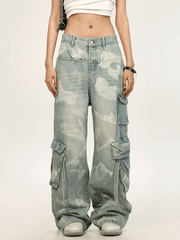 Ribbon Ties Tie - Dye Utility Cargo Denim - COPPING THREADS - CT Select
