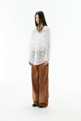 Ripple Lace Hollow - Out White Shirt - COPPING THREADS - APRIORITY
