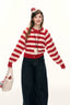 Round Neck Striped Button - Up Knit Cardigan Sweater - COPPING THREADS - ELEVEN SLEEP