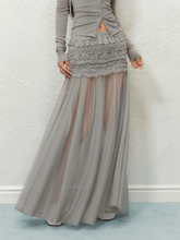 Ruched Mesh Panel Maxi Skirt - COPPING THREADS - AGAM