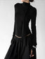Scarf-Drape Mock-Neck Long-Sleeve Top - COPPING THREADS - CT ORIGINALS