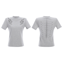 Sero Cotton Studded Spine Embroidered Tee - COPPING THREADS - ArguE CulturE