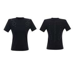 Sero Cotton Studded Spine Embroidered Tee - COPPING THREADS - ArguE CulturE