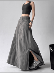 Side Slit High - Waist Utility A - Line Maxi Skirt - COPPING THREADS - CT Select