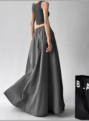 Side Slit High - Waist Utility A - Line Maxi Skirt - COPPING THREADS - CT Select