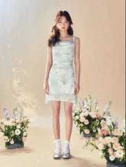 Silk Butterfly Print Sleeveless Dress - COPPING THREADS - SUNSETPARK