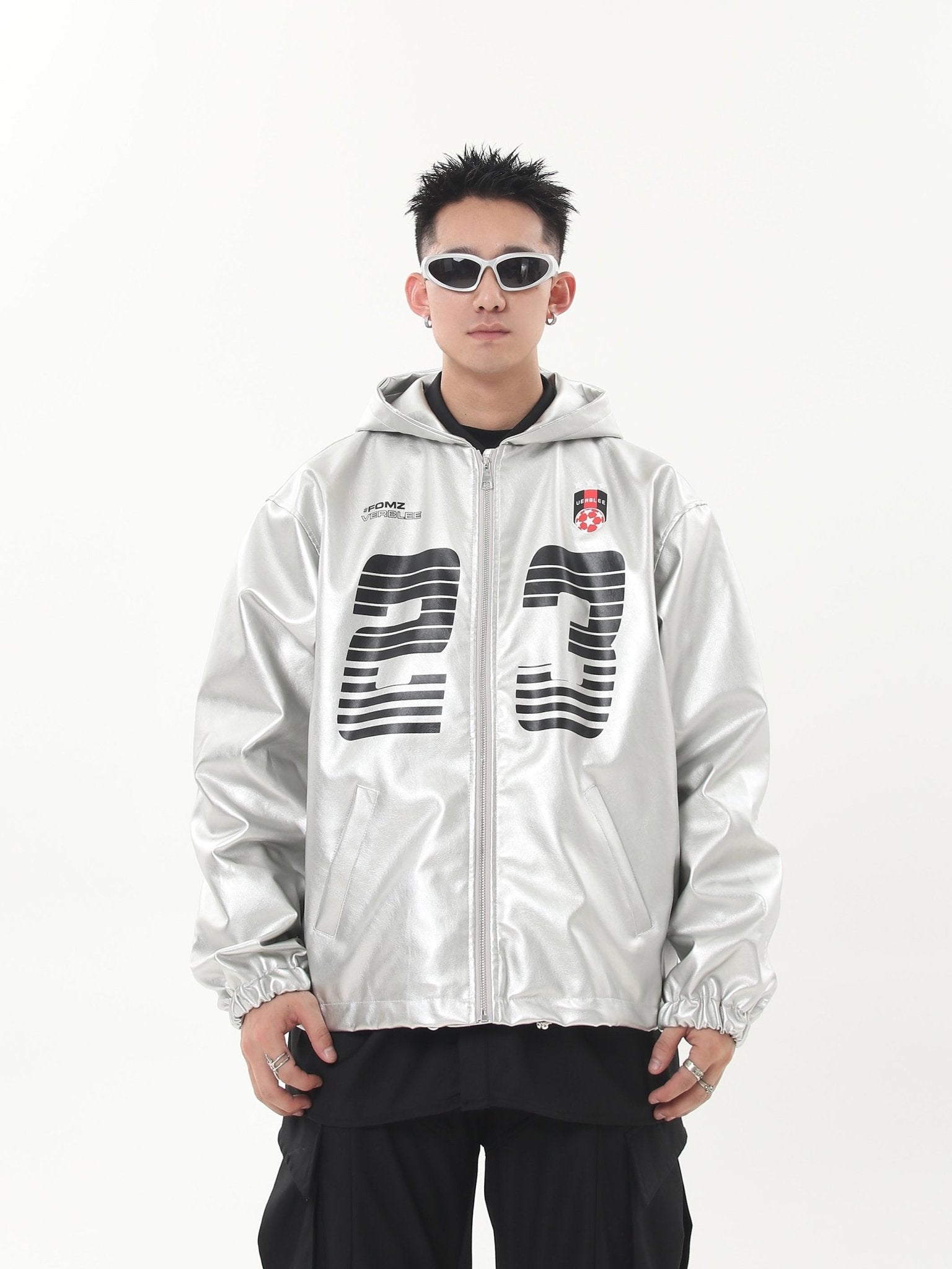 Silver PU Leather Racing Jacket - COPPING THREADS - CHICISLAND