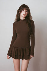 Slim Fit High Ruffled Hem Dress - COPPING THREADS - CHICISLAND