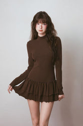 Slim Fit High Ruffled Hem Dress - COPPING THREADS - CHICISLAND