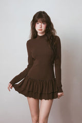Slim Fit High Ruffled Hem Dress - COPPING THREADS - CHICISLAND