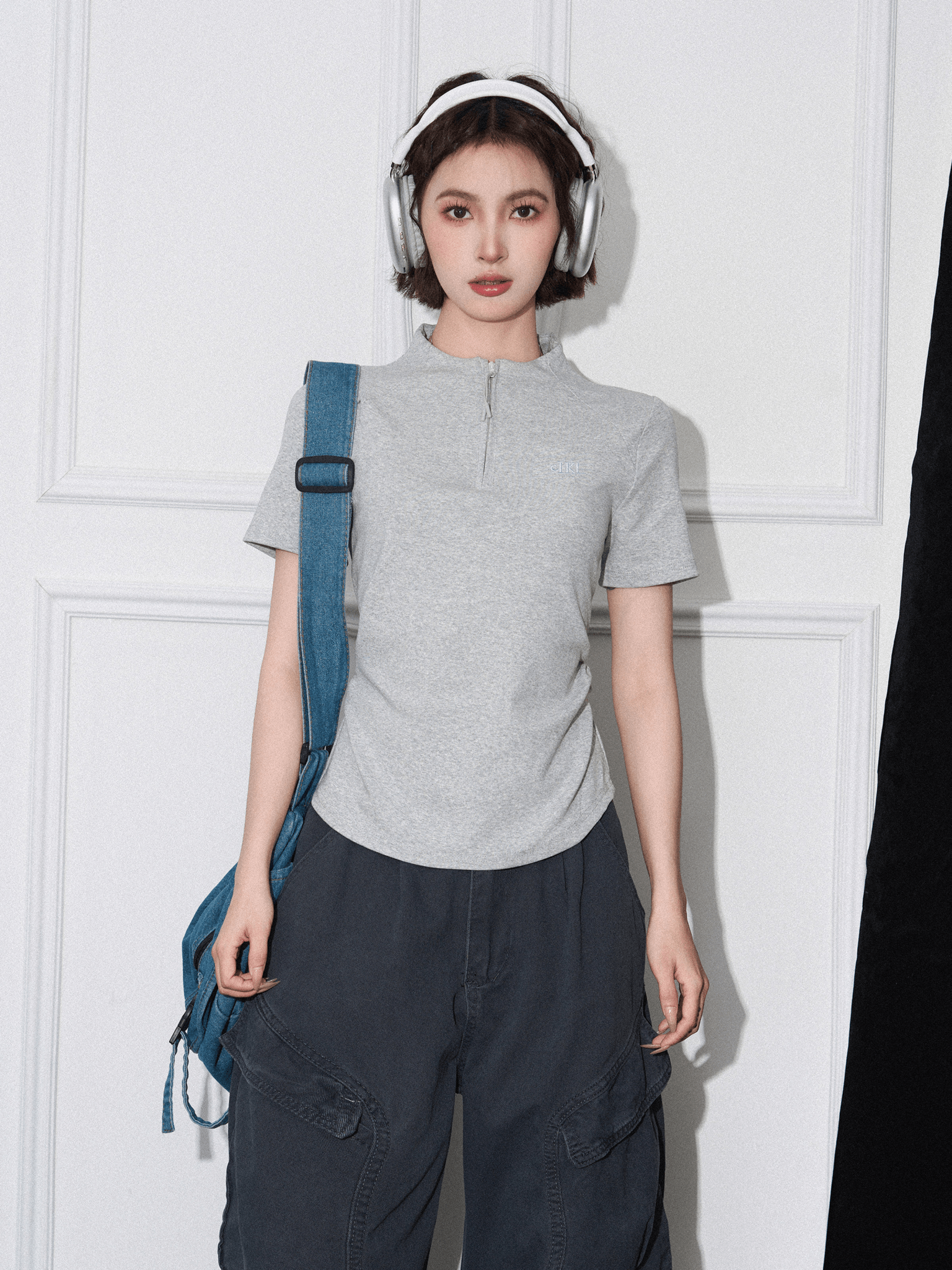 Slim Fit Zip Mock Neck Tee - COPPING THREADS - CT Select