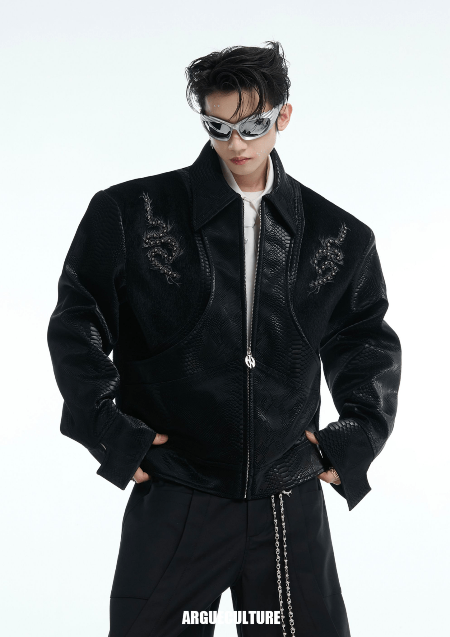 Snake - Eye Spine Motif Biker Jacket - COPPING THREADS - ArguE CulturE