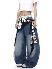 Star Belt Washed Blade - Cut Wide - Leg Jeans - COPPING THREADS - CT Select