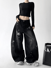 Star Graphic Washed Wide‑Leg Jeans - COPPING THREADS - CT Select