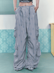 Star Stripe Multi - Pocket Drawstring Cargo Pants - COPPING THREADS - Jikoo