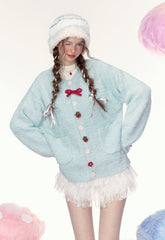 Strawberry Button Cardigan Sweater - COPPING THREADS - AYF