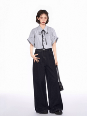 Striped Bow - Tie Polo Collar Shirt - COPPING THREADS - CT Select