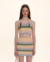 Striped Knit Embroidered Tank Top - COPPING THREADS - MOROMORO