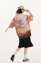Sunset Oil Painting Print Shirt - COPPING THREADS - Harsh and Cruel
