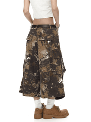 Tactical Snake Camo Pleated Cargo Shorts - COPPING THREADS - CT Select