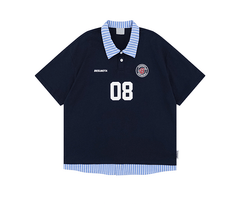 Two - Layer Patchwork Polo Jersey Tee - COPPING THREADS - CT Select