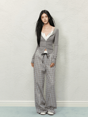 Two - Piece V - Neck Modal Long Sleeve Top - COPPING THREADS - AGAM