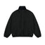 IDLT lined jacket, black front.