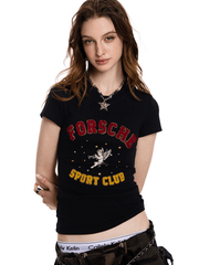 Vintage Angel Patch Towel Embroidery Tee - COPPING THREADS - CT Select