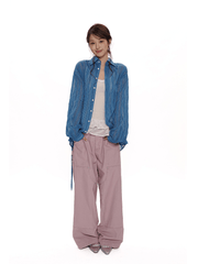 Vintage Blue Plaid Sheer Mesh Shirt - COPPING THREADS - MOROMORO