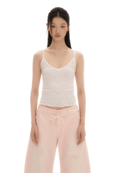 Vintage Bunny Floral Print Ruffled Hem Cami Top - COPPING THREADS - MOROMORO