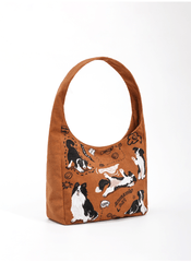 Vintage Cute Dog Print Canvas Tote Bag - COPPING THREADS - CT Select