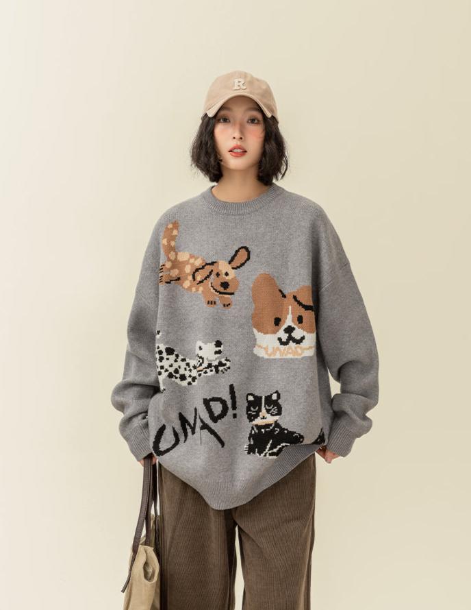 Vintage Dog Graphic Crewneck Pullover - COPPING THREADS - CHICISLAND