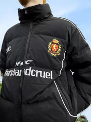 Vintage Embroidered Badge Patchwork Puffer Jacket - COPPING THREADS - Harsh and Cruel
