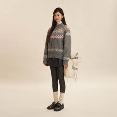 Vintage Fair Isle Hand - Knit Cardigan Sweater - COPPING THREADS - MOROMORO