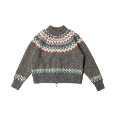Vintage Fair Isle Hand - Knit Cardigan Sweater - COPPING THREADS - MOROMORO