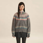Vintage Fair Isle Hand - Knit Cardigan Sweater - COPPING THREADS - MOROMORO