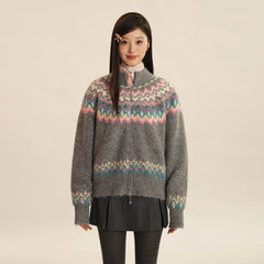 Vintage Fair Isle Hand - Knit Cardigan Sweater - COPPING THREADS - MOROMORO