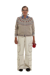 Vintage Fair Isle Rose Flower Knit Cardigan - COPPING THREADS - MOROMORO