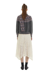 Vintage Fair Isle Rose Flower Knit Cardigan - COPPING THREADS - MOROMORO