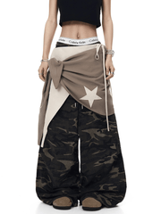 Vintage Faux - Layered Camo Wide - Leg Utility Pants - COPPING THREADS - CT Select