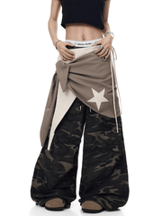 Vintage Faux - Layered Camo Wide - Leg Utility Pants - COPPING THREADS - CT Select