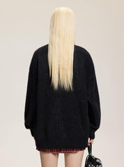 Vintage Faux Mink Bow - Knit Sweater - COPPING THREADS - CATTEE