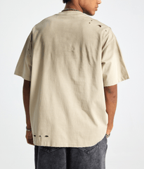 Vintage Gradient Fade Washed Distressed Oversized Tee - COPPING THREADS - CT Basics