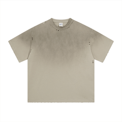 Vintage Gradient Fade Washed Distressed Oversized Tee - COPPING THREADS - CT Basics