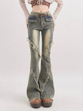 Vintage Gradient Lace - Up Frayed Denim - COPPING THREADS - RAYOHOPP