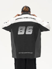 Vintage Handwritten Font Collar F1 Racing Shirt - COPPING THREADS - Harsh and Cruel