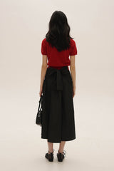 Vintage Knit Top with Pearl & Bow Embellishments - COPPING THREADS - MOROMORO