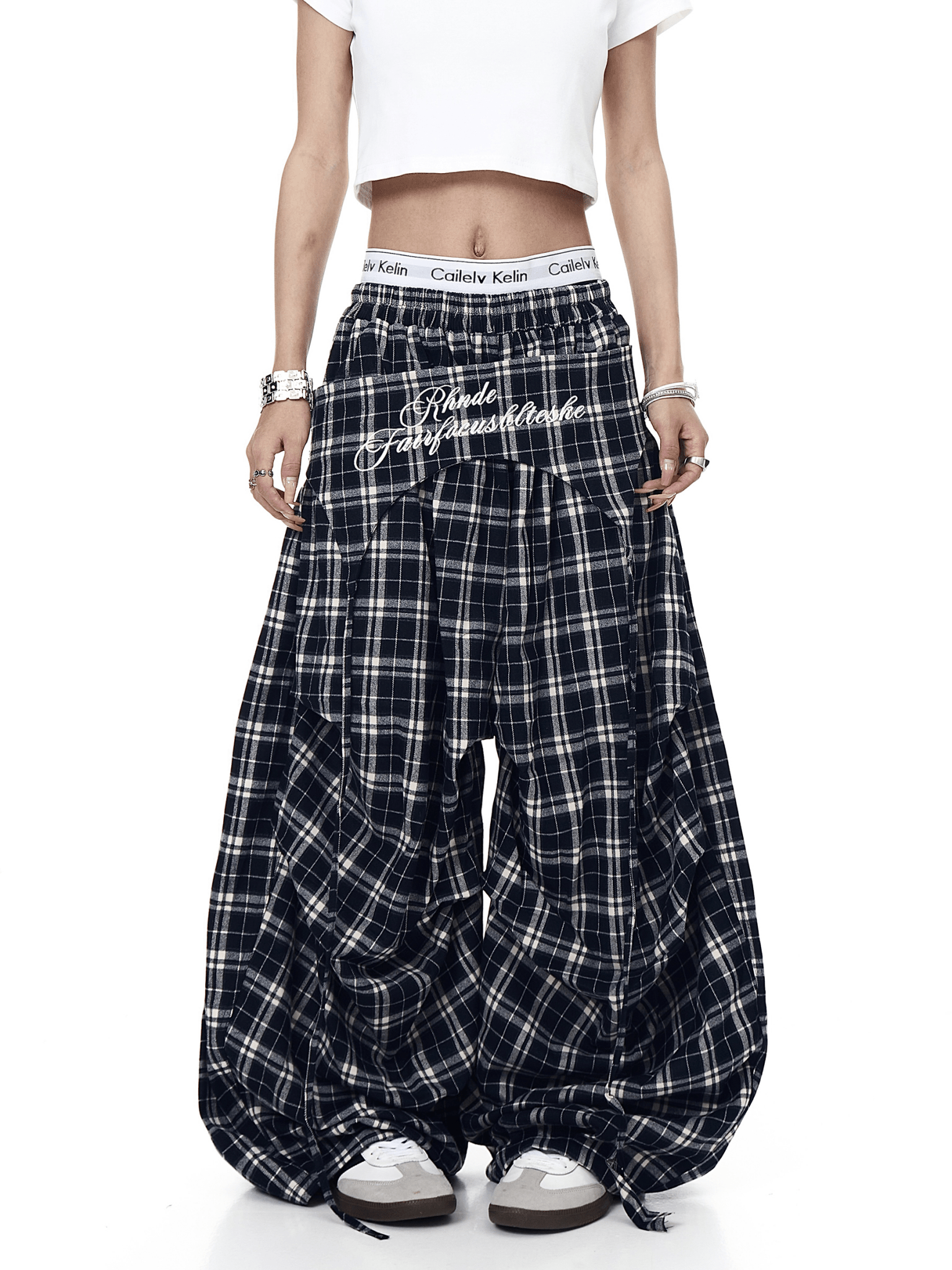 Vintage Layered Draping Plaid Panel Pants - COPPING THREADS - CT Select
