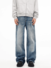 Vintage Lightning Wash Distressed Jeans - COPPING THREADS - CT Basics