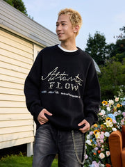 Vintage Loose Fit Street Style Pearl Embroidery Knit Sweater - COPPING THREADS - Harsh and Cruel